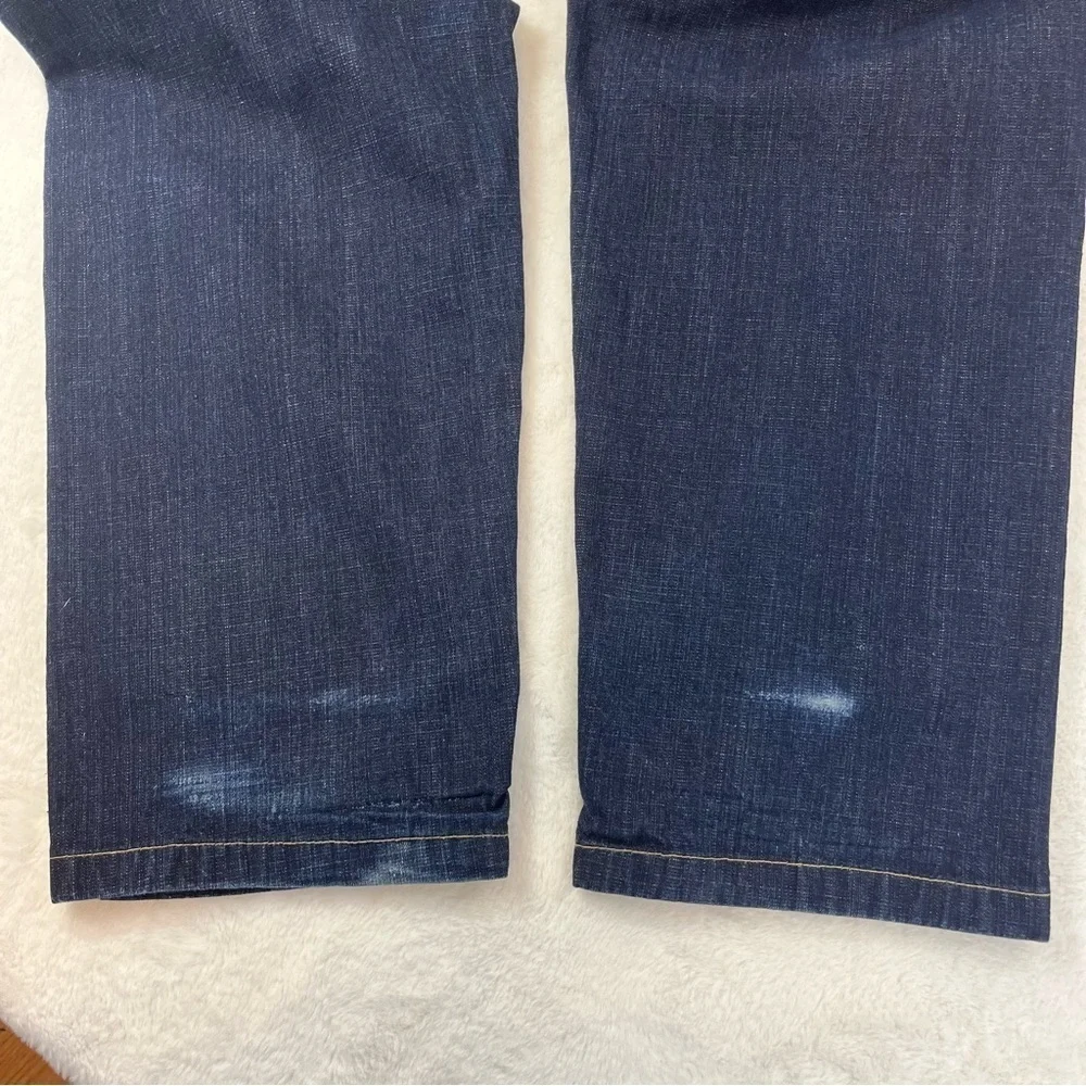 VTG EVOLUTION in Design Jeans Men 40X33 Blue Gold Pocket Embroidery Wide Leg Y2K